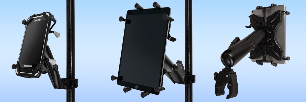 Tablet holder for GPS poles
