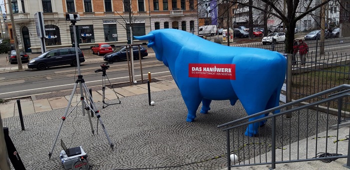 Scan of the bull of the Frankfurt Stock Exchange with the ARTEC Ray