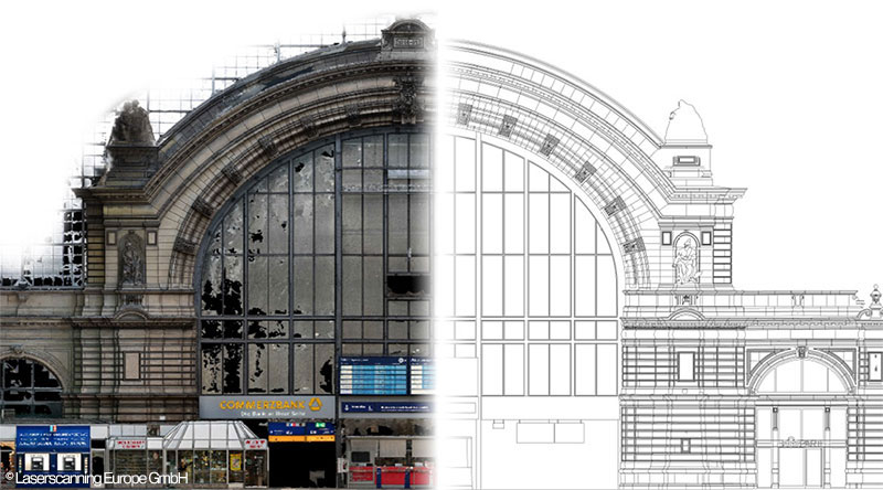Punktwolke und 2D-Plan Hauptbahnhof