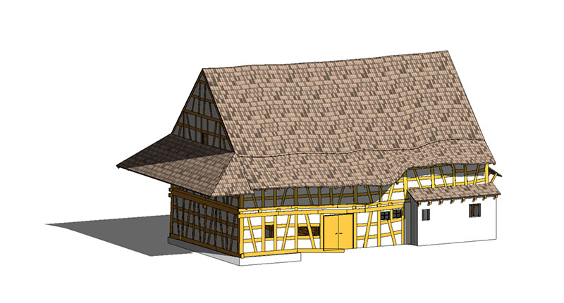 Fig. 6: 3D model of the half-timbered barn