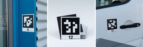 Set of 20 magnetic AprilTags for flat surfaces