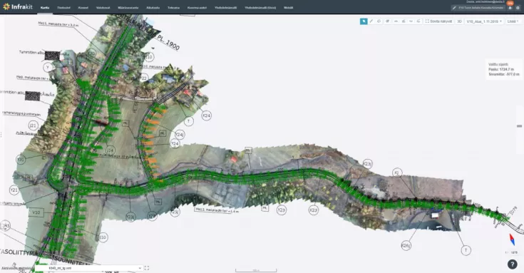Infrakit und Pointscene sind mit Webservice-Links für Orthofotos und Punktwolken integriert.